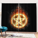 Flame Pentagram Print Pencil Pleat Curtains