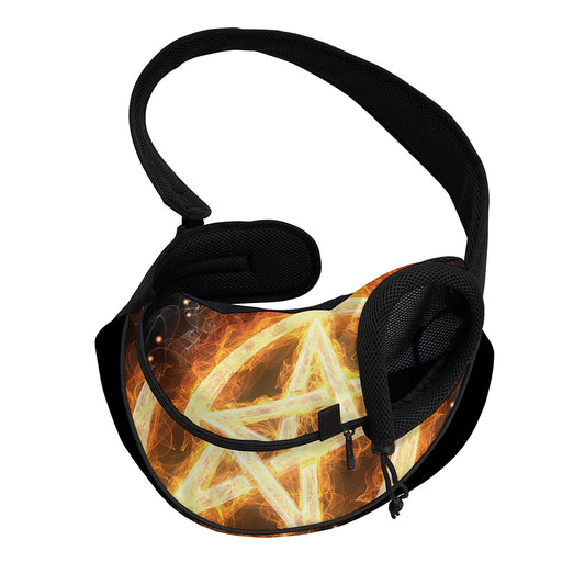 Flame Pentagram Print Pet Sling Carrier