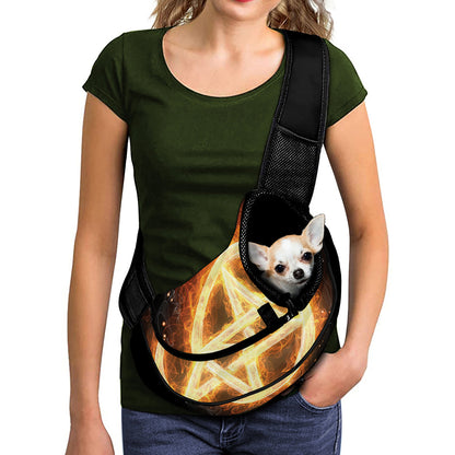 Flame Pentagram Print Pet Sling Carrier
