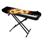 Flame Pentagram Print Piano Keyboard Cover