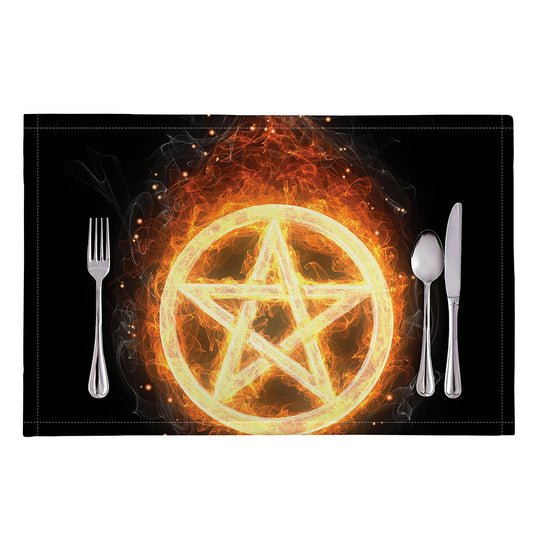Flame Pentagram Print Placemat