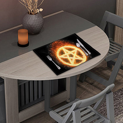 Flame Pentagram Print Placemat