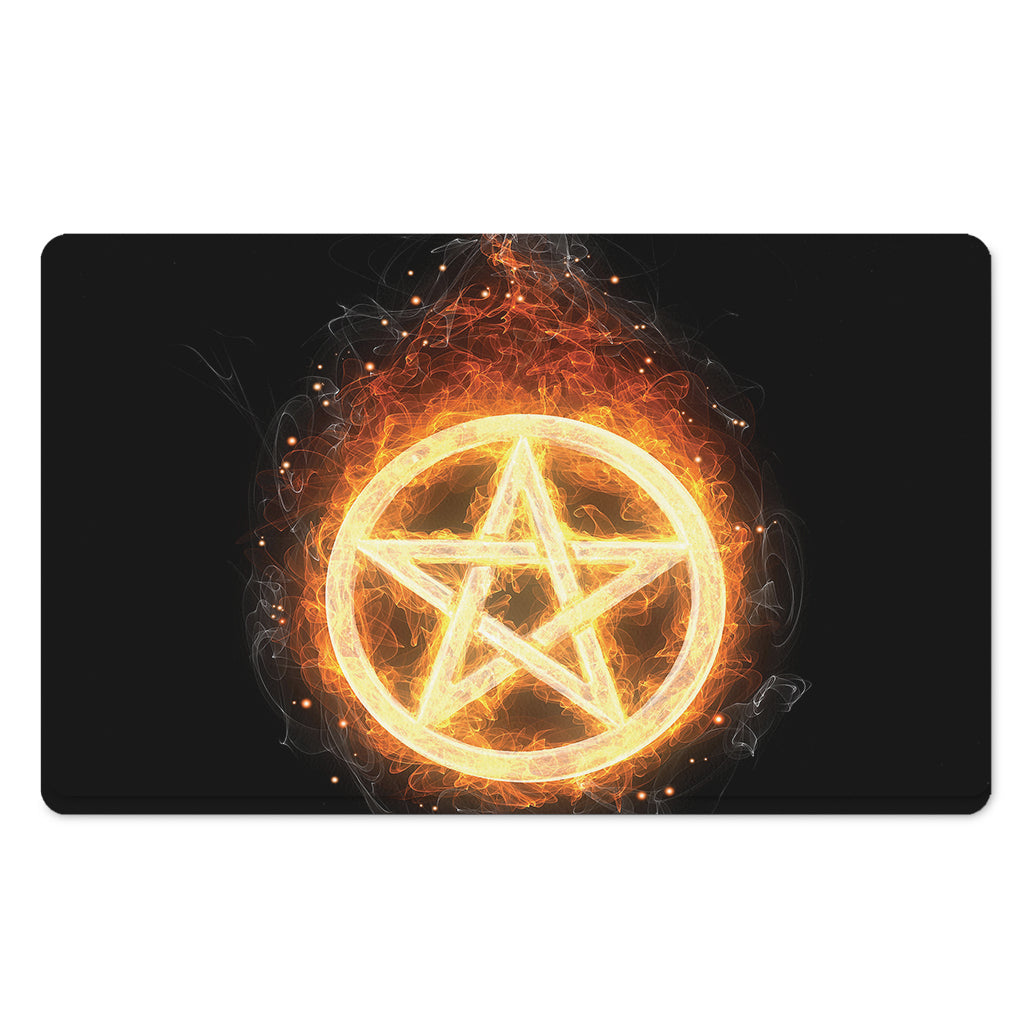 Flame Pentagram Print Polyester Doormat
