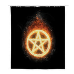 Flame Pentagram Print Polyester Shower Curtain