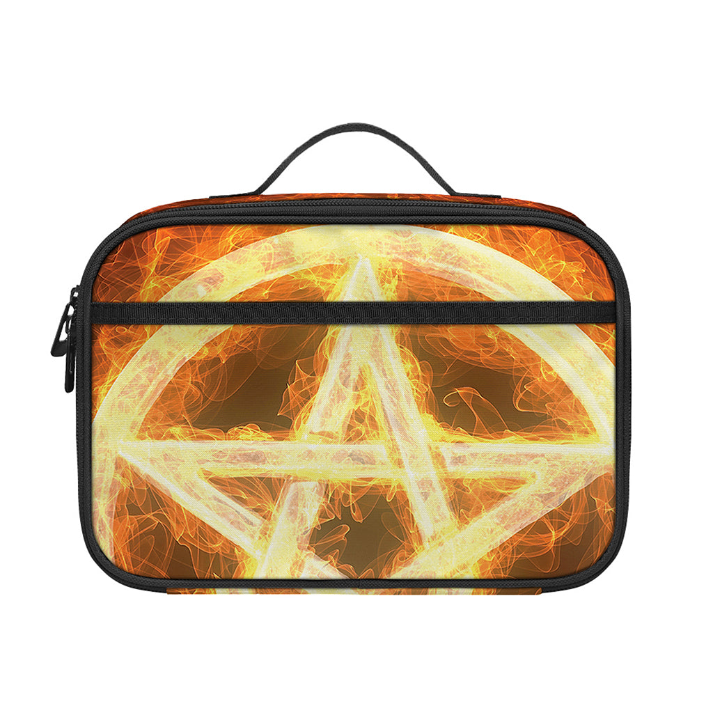 Flame Pentagram Print Portable Lunch Bag