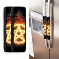 Flame Pentagram Print Refrigerator Handle Covers