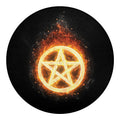 Flame Pentagram Print Round Blanket