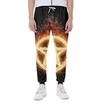 Flame Pentagram Print Scuba Joggers