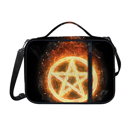 Flame Pentagram Print Shoulder Strap Bible Bag