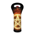 Flame Pentagram Print Single Neoprene Wine Tote