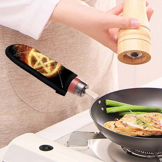 Flame Pentagram Print Skillet Handle Cover