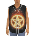 Flame Pentagram Print Sleeveless Baseball Jersey
