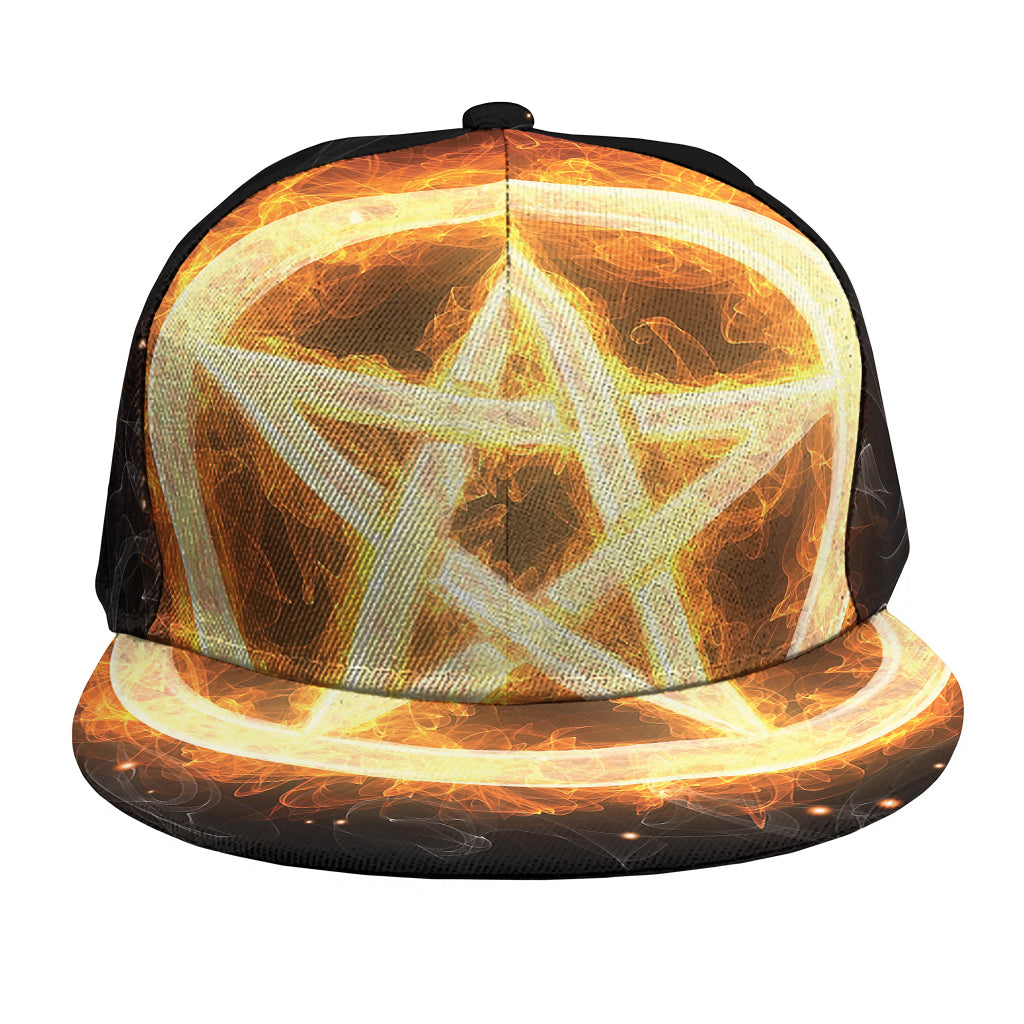 Flame Pentagram Print Snapback Cap
