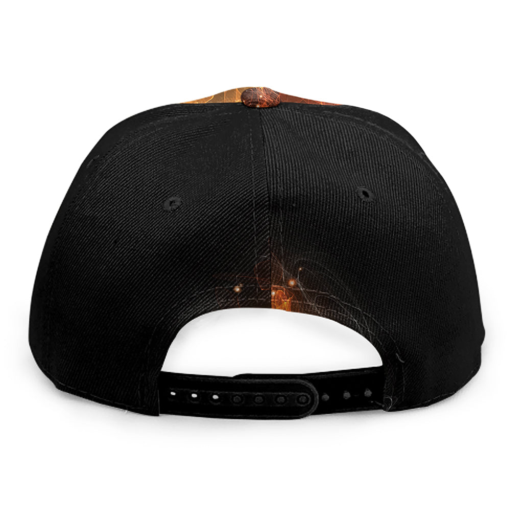 Flame Pentagram Print Snapback Cap