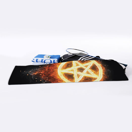 Flame Pentagram Print Sports Towel