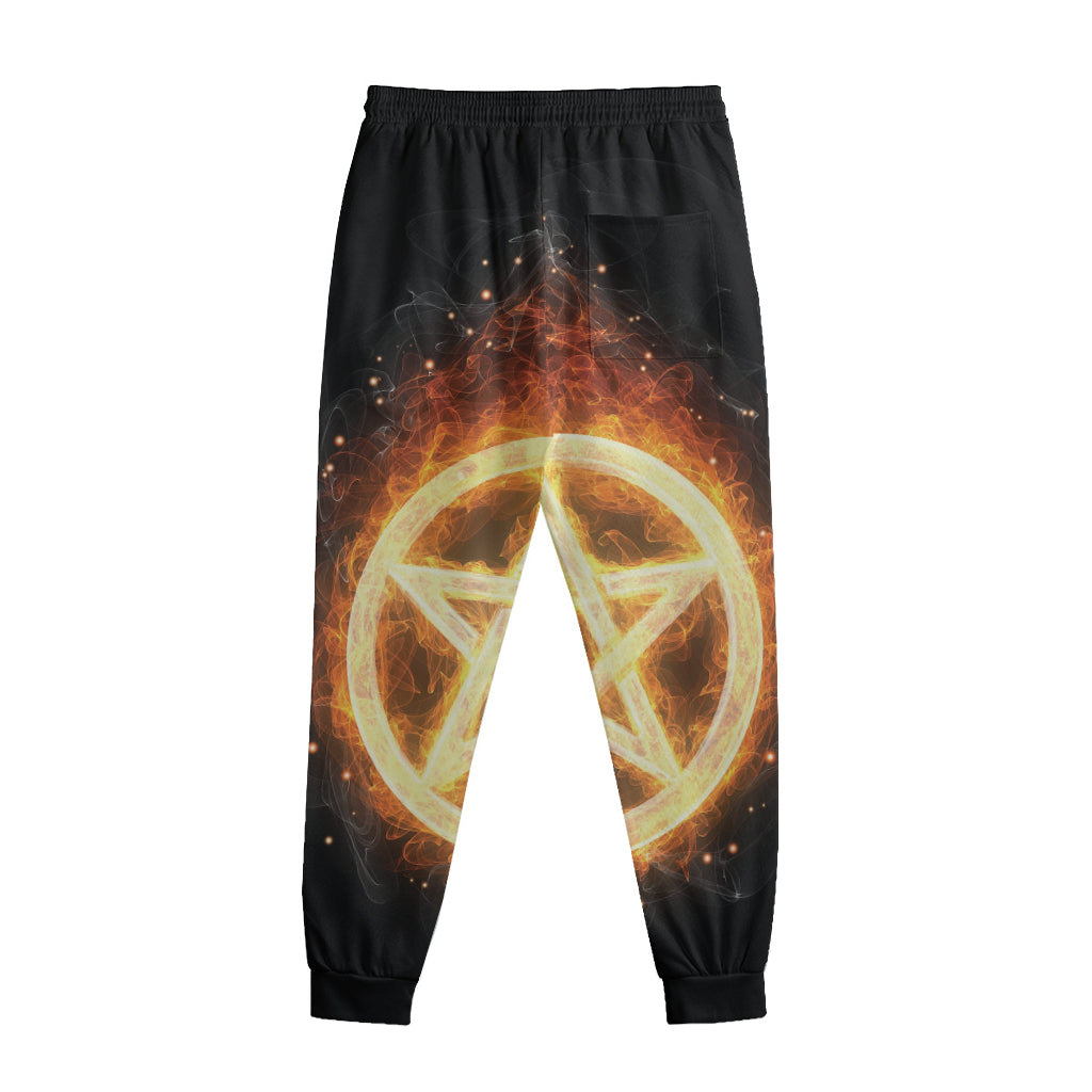 Flame Pentagram Print Sweatpants
