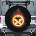 Flame Pentagram Print Tire Cover With Camera Hole