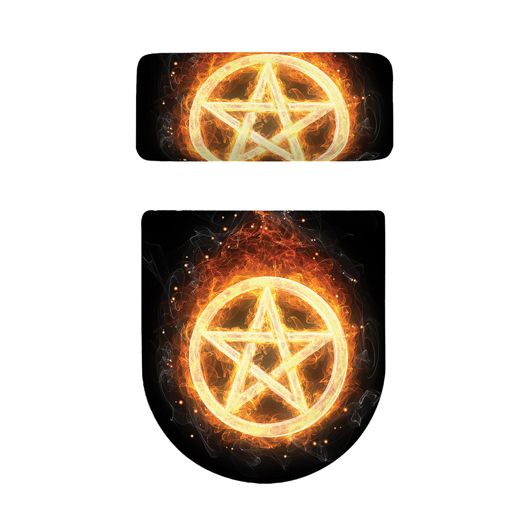 Flame Pentagram Print Toilet Lid And Tank Cover Set