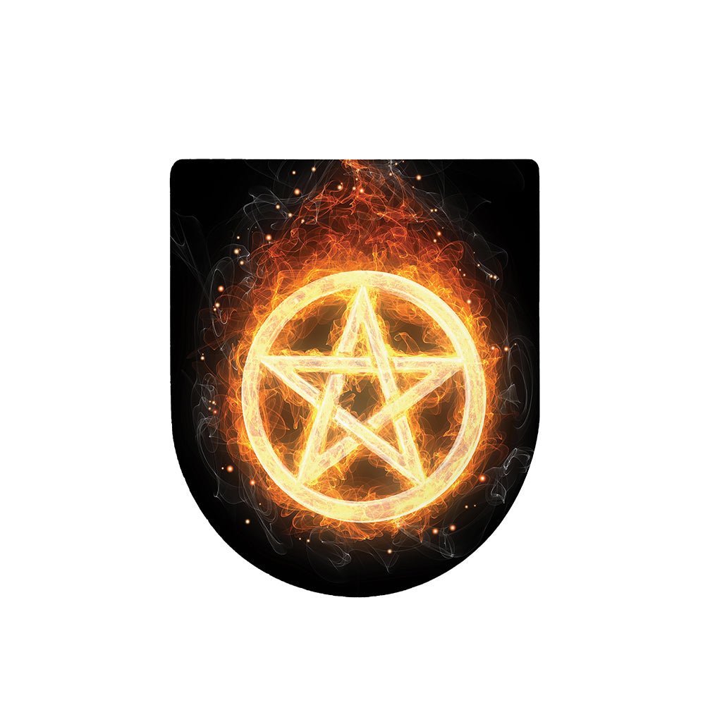 Flame Pentagram Print Toilet Lid Cover