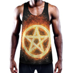 Flame Pentagram Print Training Tank Top