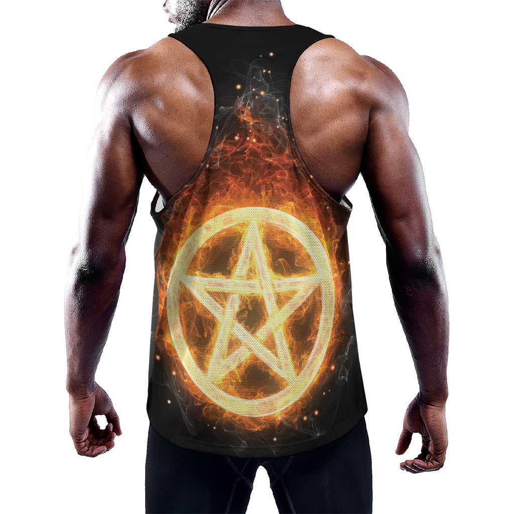 Flame Pentagram Print Training Tank Top