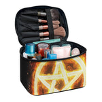 Flame Pentagram Print Travel Makeup Bag