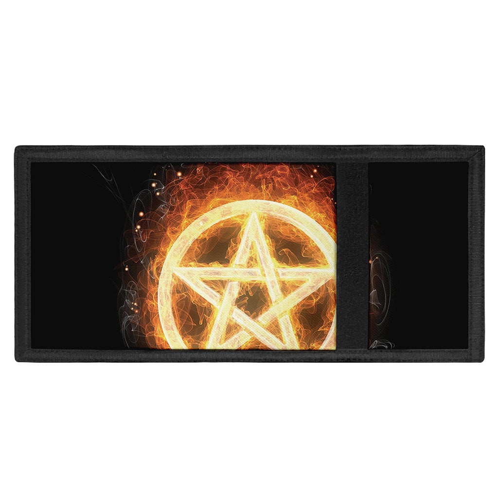 Flame Pentagram Print Trifold Wallet