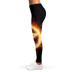 Flame Pentagram Print Women's Leggings