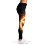 Flame Pentagram Print Women's Leggings