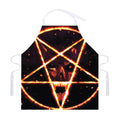 Flame Satanic Pentagram Print Adjustable Apron