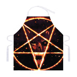 Flame Satanic Pentagram Print Adjustable Apron