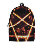 Flame Satanic Pentagram Print Backpack