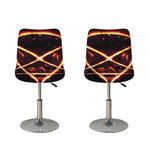 Flame Satanic Pentagram Print Bar Stool Covers