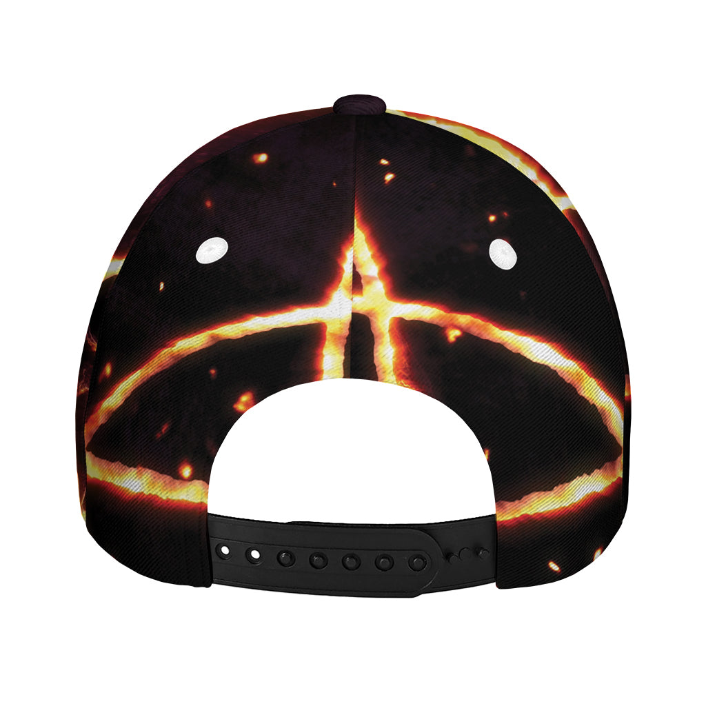 Flame Satanic Pentagram Print Baseball Cap