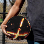Flame Satanic Pentagram Print Basketball
