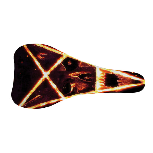Flame Satanic Pentagram Print Bicycle Seat Cover