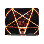 Flame Satanic Pentagram Print Bifold Wallet