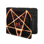 Flame Satanic Pentagram Print Bifold Wallet