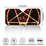 Flame Satanic Pentagram Print Car Windshield Sun Shade