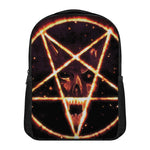 Flame Satanic Pentagram Print Casual Backpack