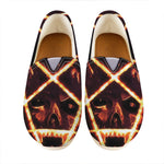 Flame Satanic Pentagram Print Casual Shoes
