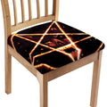 Flame Satanic Pentagram Print Chair Cushion Cover