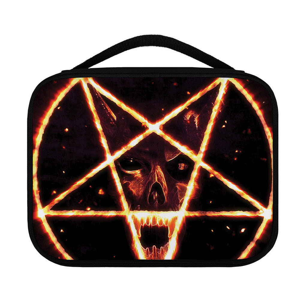 Flame Satanic Pentagram Print Classic Bible Case