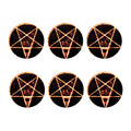 Flame Satanic Pentagram Print Coaster Set