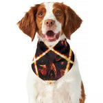Flame Satanic Pentagram Print Dog Bandana