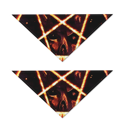 Flame Satanic Pentagram Print Dog Bandana