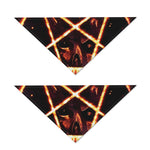 Flame Satanic Pentagram Print Dog Bandana