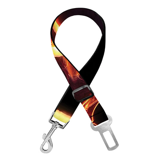 Flame Satanic Pentagram Print Dog Seat Belt