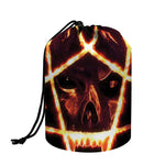 Flame Satanic Pentagram Print Drawstring Makeup Bag
