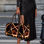 Flame Satanic Pentagram Print Duffle Bag